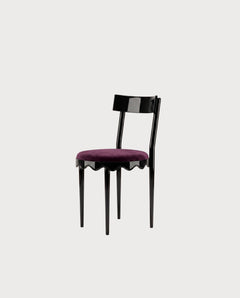 Chaise Romance - Noir - Velours aubergine