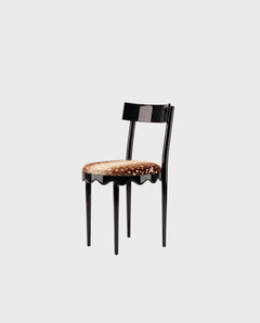 Chaise Romance - Noir - Velours Faon
