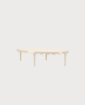 Table basse Romance, laque blanc cassé, vue d'ensemble sur fond blanc cassé, Monde Singulier Editions